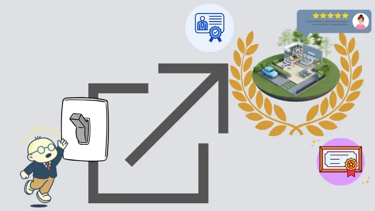行動経済学の視点で権威性を説明する外構業者向けインフォグラフィック