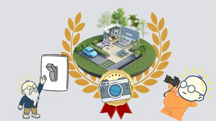 施工コンテスト受賞のイメージと外構施工例のビジュアル