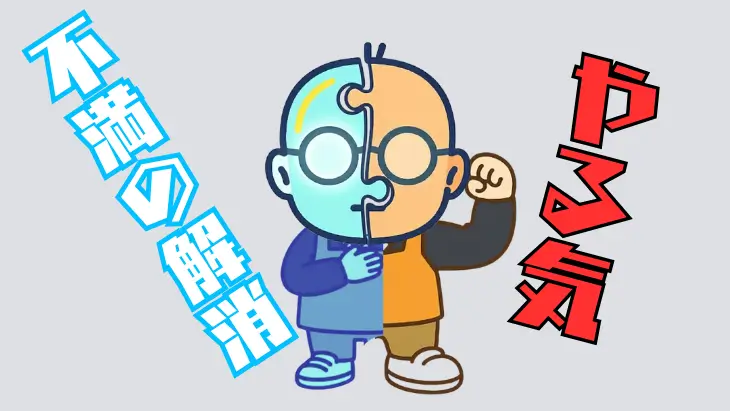 ハーズバーグの二要因理論を解説。不満に関わる「衛生要因」と満足に関わる「動機付け要因」の違いを示す図